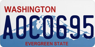WA license plate AOC0695