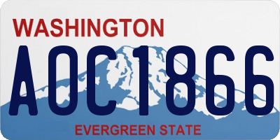 WA license plate AOC1866