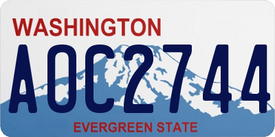 WA license plate AOC2744