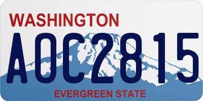 WA license plate AOC2815