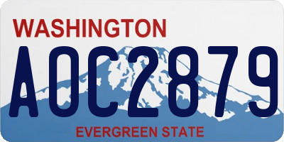 WA license plate AOC2879