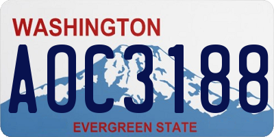 WA license plate AOC3188