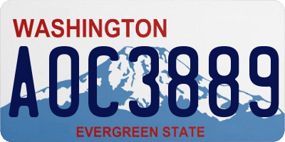 WA license plate AOC3889