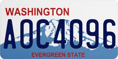 WA license plate AOC4096