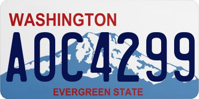 WA license plate AOC4299