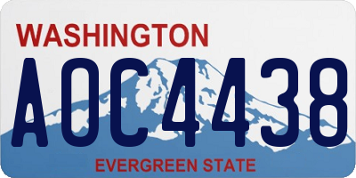 WA license plate AOC4438