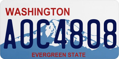 WA license plate AOC4808