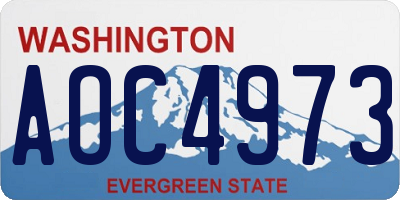 WA license plate AOC4973