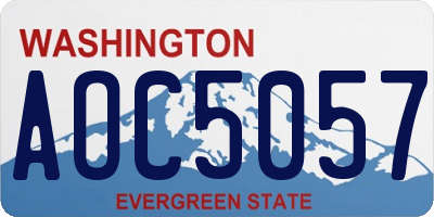 WA license plate AOC5057