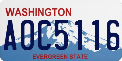 WA license plate AOC5116