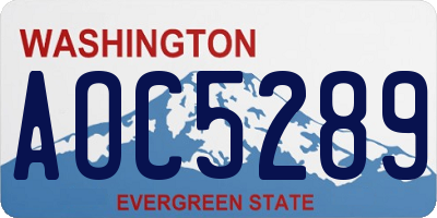 WA license plate AOC5289