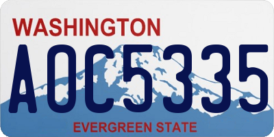 WA license plate AOC5335