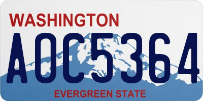WA license plate AOC5364