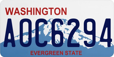 WA license plate AOC6294