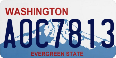 WA license plate AOC7813