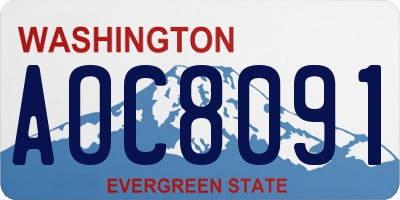 WA license plate AOC8091