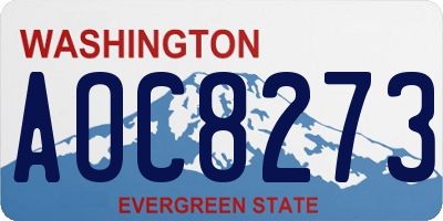 WA license plate AOC8273