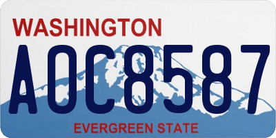 WA license plate AOC8587