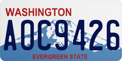 WA license plate AOC9426