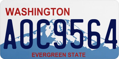 WA license plate AOC9564