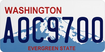 WA license plate AOC9700