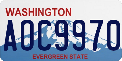 WA license plate AOC9970