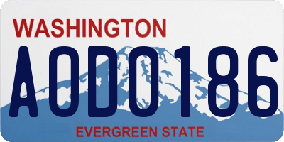 WA license plate AOD0186