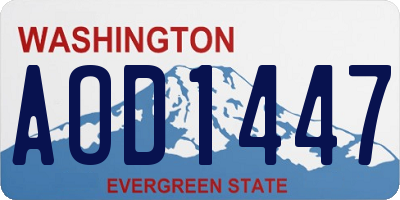 WA license plate AOD1447