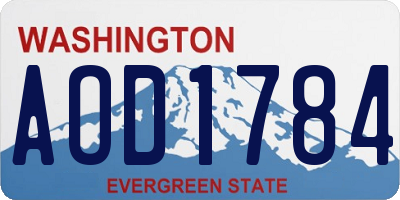 WA license plate AOD1784