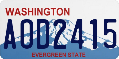 WA license plate AOD2415
