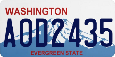 WA license plate AOD2435