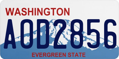 WA license plate AOD2856