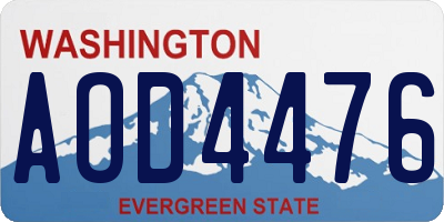 WA license plate AOD4476