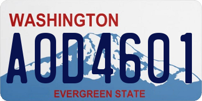 WA license plate AOD4601