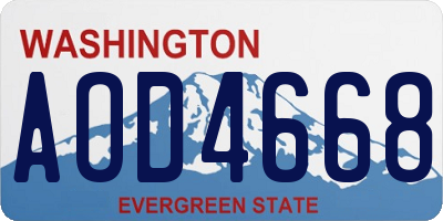 WA license plate AOD4668