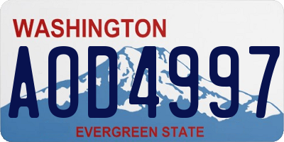 WA license plate AOD4997