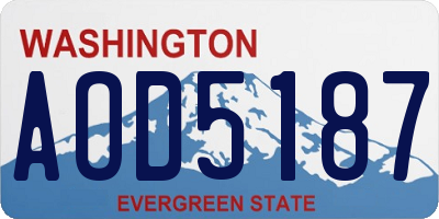 WA license plate AOD5187