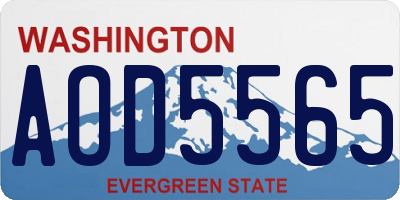 WA license plate AOD5565