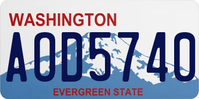 WA license plate AOD5740