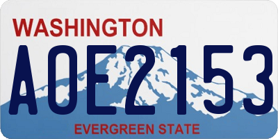 WA license plate AOE2153