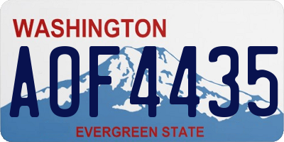 WA license plate AOF4435