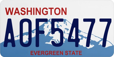 WA license plate AOF5477