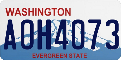 WA license plate AOH4073