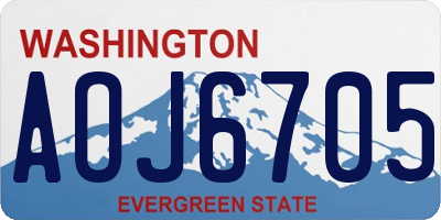 WA license plate AOJ6705