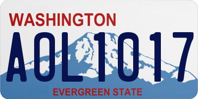 WA license plate AOL1017