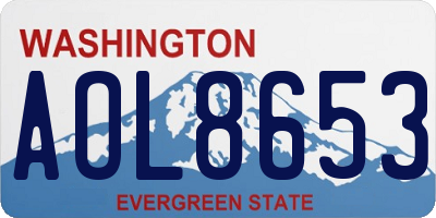 WA license plate AOL8653