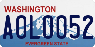 WA license plate AOLOO52