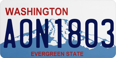 WA license plate AON1803