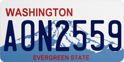 WA license plate AON2559