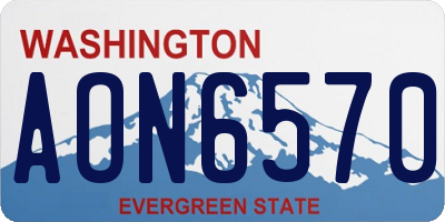 WA license plate AON6570